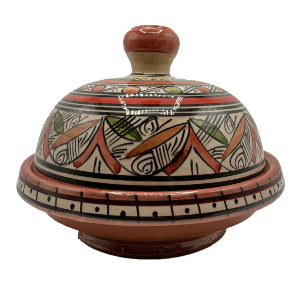 Dekoratives marokkanisches Gewürzglas Tajine aus Keramik, handbemalt – Grundfläche 23 cm, Höhe 20 cm 1311241506