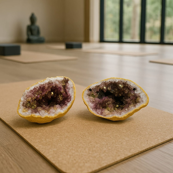 copy of Geode Naturale Giallo Iridescente – Cristallo 6–8 cm | Roccia Divisa in Due per Decorazione e Collezione 2805251303
