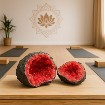 Geode Rossa Naturale – Minerale Colorato 13-16 cm