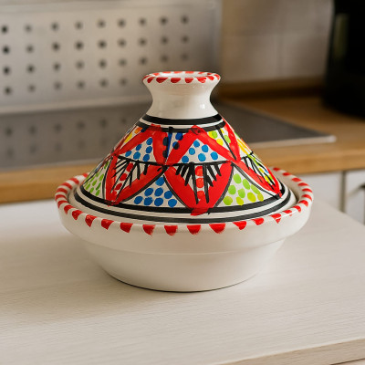 Mini Tajine Porta Spezie in Ceramica Tunisina Dipinta a Mano - Eleganza e Tradizione 1507251402