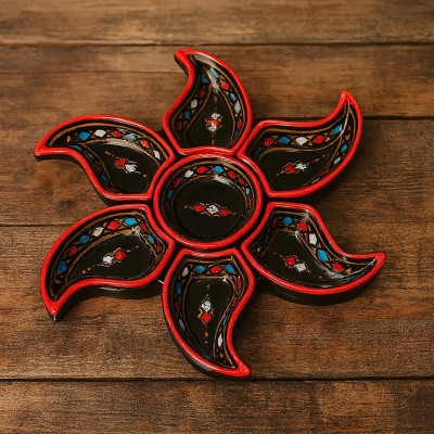 Antipastiera a Fiore in Ceramica Terracotta Tunisina