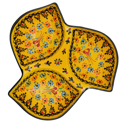 Antipastiera a 3 Ciotole Ceramica Turca Etnica Artigianale 0507241317