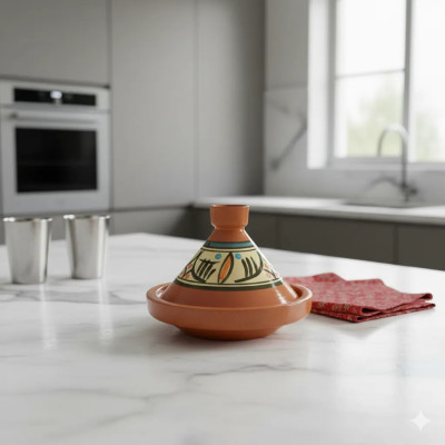Tajine Marocchina Tradizionale in Terracotta - Diam. 22 cm 1811251109