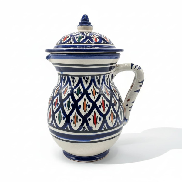 Brocca in Ceramica Marocchina Dipinta a Mano con Tappo da 1 Litro 2011242003