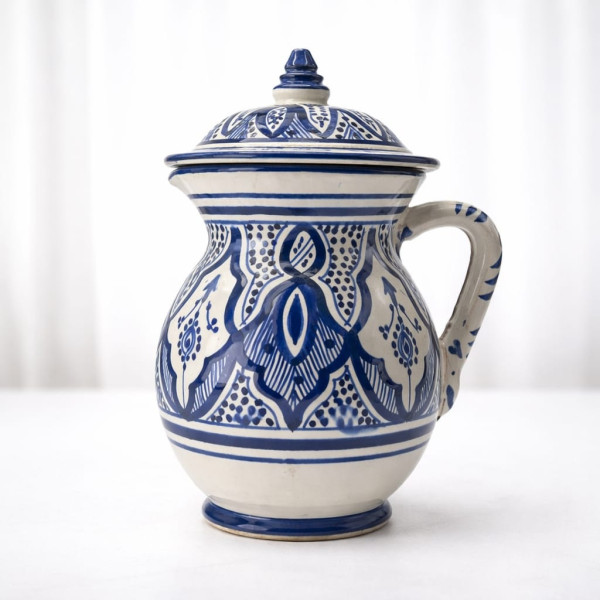 Brocca in Ceramica Marocchina Dipinta a Mano con Tappo da 1 Litro 2011242000