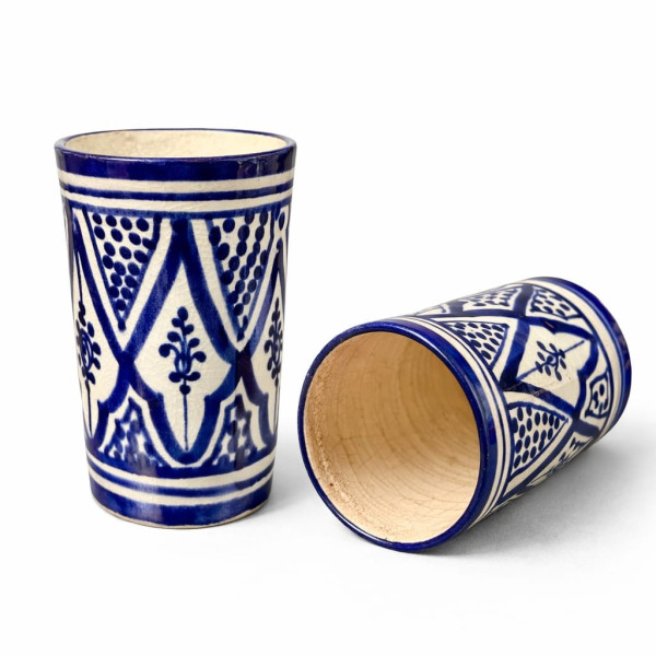 copy of Set 6 Bicchieri Ceramica Marocchina Dipinti a Mano Artigianali Orientali h.11cm Ø7cm Decorazione Casa 1812251200