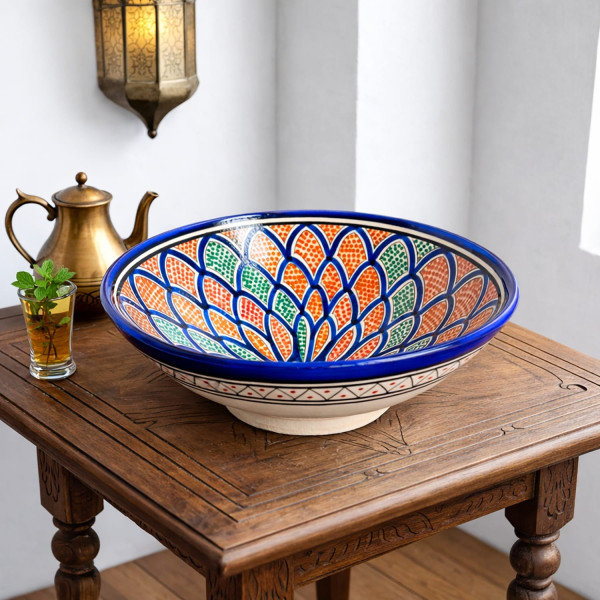 Ciotola in Ceramica Terracotta Marocchina di Safi Diam. 30 cm - Eleganza e Versatilità per la Tua Tavola Etnica 2702261305
