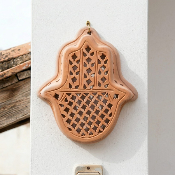 Applique da Parete Esterna in Terracotta Tunisina Fatta a Mano: Illuminazione Unica per Ogni Ambiente 0211201003