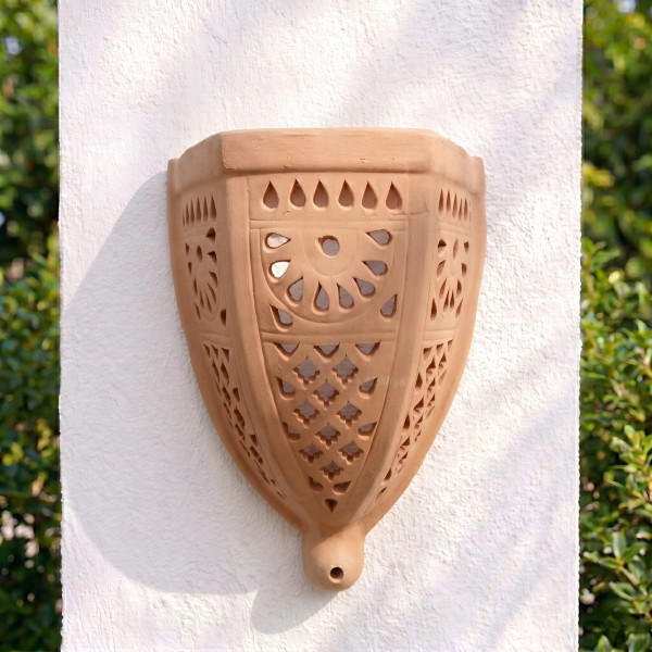 Aplique de exterior de terracota tunecina hecho a mano: iluminación única para cada estancia 0211201009