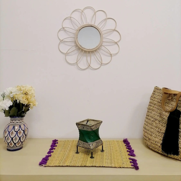 Specchio Marocchino in Rattan Naturale - Eleganza Artigianale 0804212011